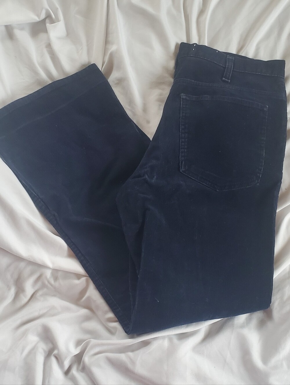 Cowden Mfg Vintage 1970's Navy Corduroy Pants w/Scovill Metal Zipper, Sz W30xL30